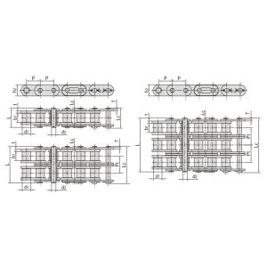 Роликовий ланцюг серії B з прямими бічними пластинами