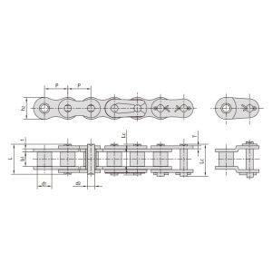 високоміцні важкі роликові ланцюги з коротким кроком