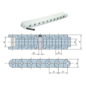 пластиковий роликовий ланцюг з коротким кроком