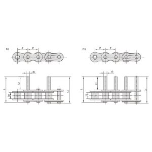 Конвеєрна ланцюг з коротким кроком і подовженим