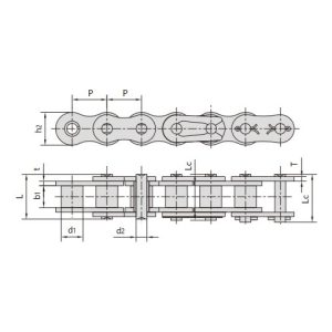 короткопітчевий нікельований ролик, стійкий до корозії ланцюг
